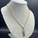 New Gold 14K Hollow Miami Cuban Chain With Pendant by GO™