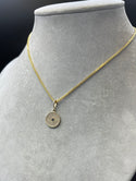 New Gold 14k Women Franco Chain with Turkey eye pendant  by GO™