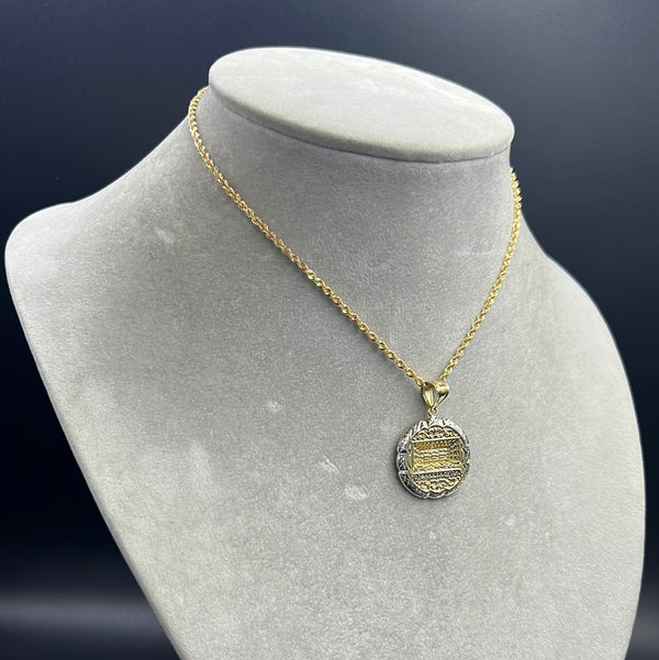 New Gold 14K Hollow Rope Chain with Pendant by G.O