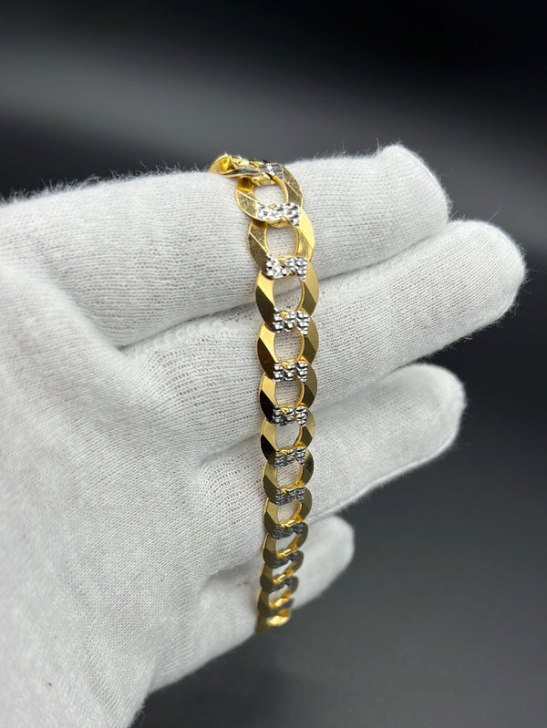 New Gold 14K Solid Flat Cuban bracelet  by GO™