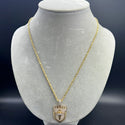 New Gold 14K Hollow Rope Chain with Pendant by G.O