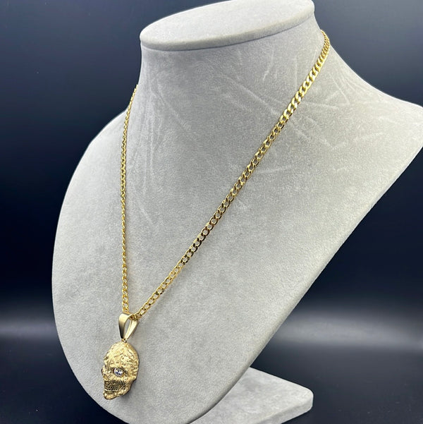 New Flat Cuban Chain With Pendant 14k by G.O™