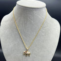 New Gold 14K Hollow Rope Chain With Elephant Pendant by G.O