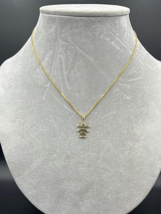 New Gold 14K Franco with girl pendant