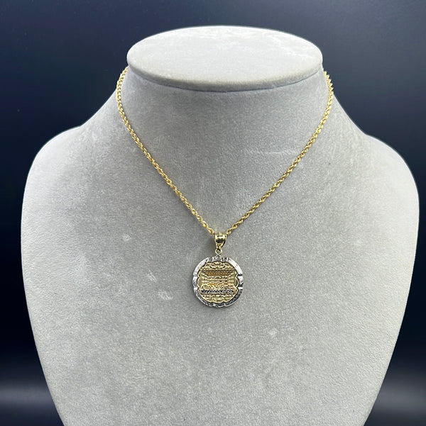 New Gold 14K Hollow Rope Chain with Pendant by G.O