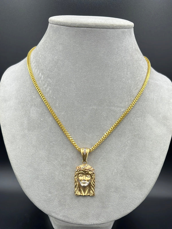 New Gold 14K Franco with Jesus Pendant