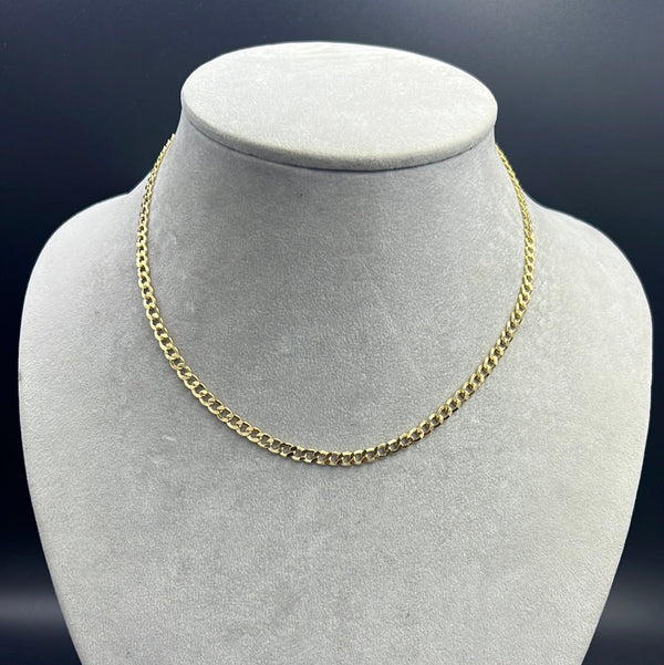 New Hollow Flat Cuban Chain 14k