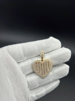 New Gold 14K Heart on Cz Pendant by GO™