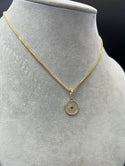 New Gold 14k Women Franco Chain with Turkey eye pendant  by GO™