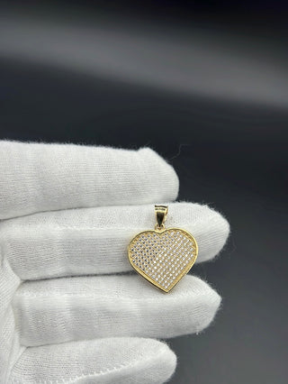 New Gold 14K Heart on Cz Pendant by GO™