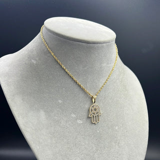 New Gold 14K Hollow Rope Chain with Pendant by G.O