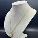 New Gold 14K Hollow Rope Chain with Pendant by G.O