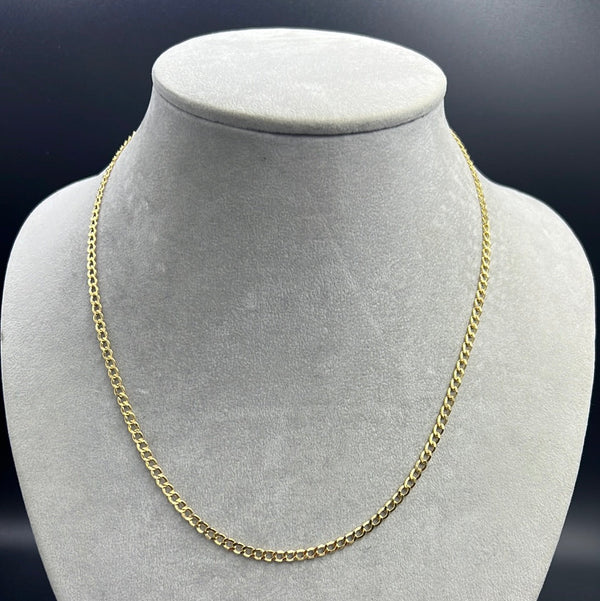 New Hollow Flat Cuban Chain 14k