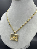 New Gold 14K Semi Solid Cuban Chain with Las supper pendant