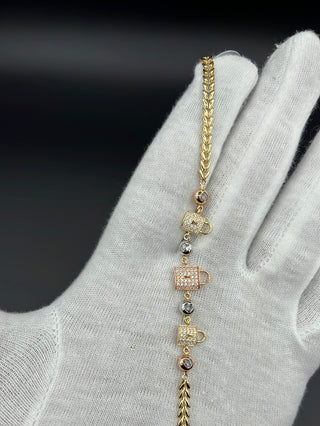 New Gold 14k Bracelet  on Cz Stones by GO™