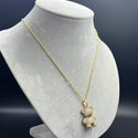 New Gold 14K Teddy Bear Pendant with Hollow Rope Chain by G.O