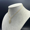 New Gold 14K Hollow Rope Chain with Pendant by G.O