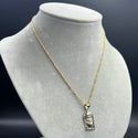 New Gold 14K Hollow Rope Chain with Pendant by G.O