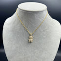 New Gold 14K Rope Chain With Teddy Bear Pendant