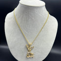 New Gold 14K Hollow Miami Cuban  Chain With St. Michael Pendant by GO™