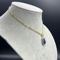 New Gold 14K Hollow Flat Cuban Chain with Pendant by G.O