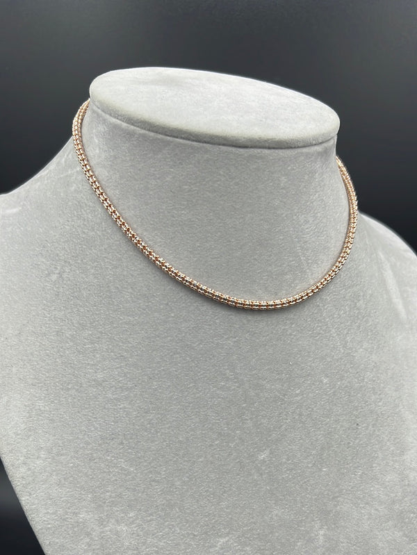 New Gold 14k Women Ice Chain ( Moon Ice )on Rose Gold pendant  by GO™