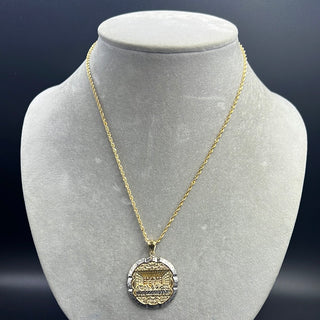 New Gold 14K Hollow Rope Chain with Pendant by G.O