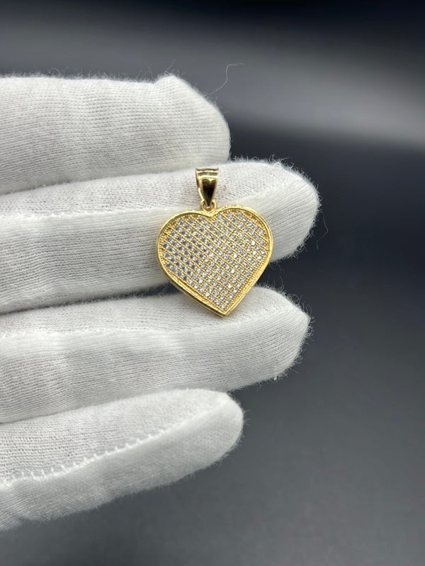 New Gold 14K Heart on Cz Pendant by GO™