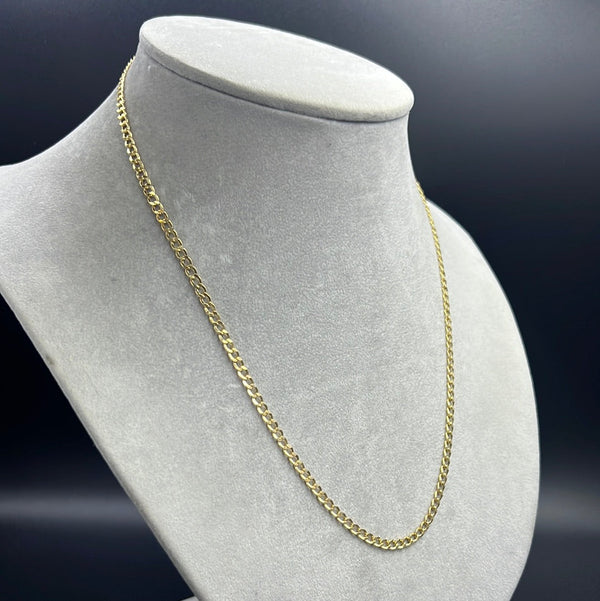 New Hollow Flat Cuban Chain 14k