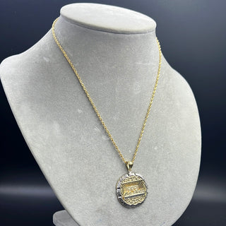 New Gold 14K Hollow Rope Chain with Pendant by G.O