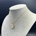 New Gold 14K Hollow Rope Chain with Pendant by G.O