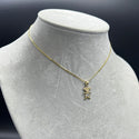 New Gold 14K Flat Cuban with Girl Pendant