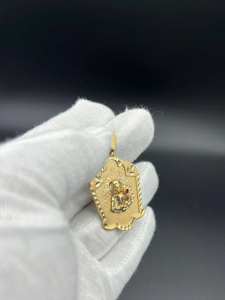 New Gold 14K Oval Virgen Pendant by GO™