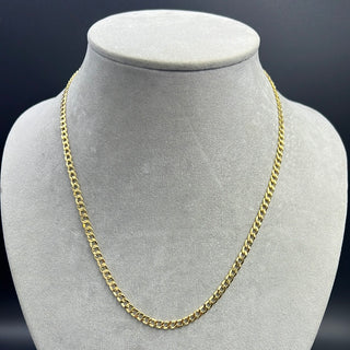 New Hollow Flat Cuban Chain 14k