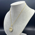 New Gold 14K Hollow Rope Chain with Pendant by G.O