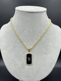 New Gold 14K Rope Chain with LV Pendant