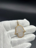 New Gold 14K Hamsa on Cz Pendant by GO™