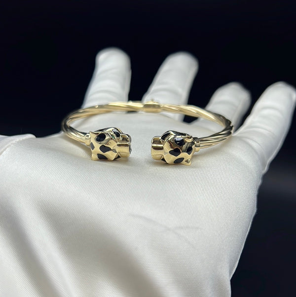 New Gold 14k Panther Bangle