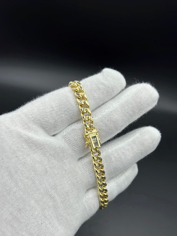 New Gold 14K Semi Solid Cuban bracelet