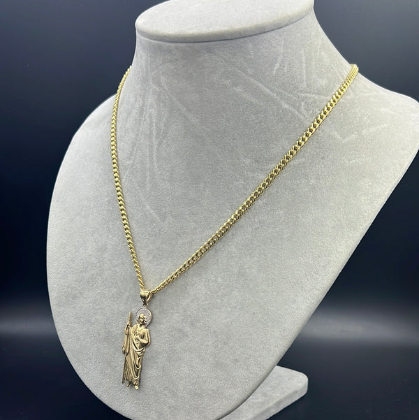New Gold 14K Hollow Miami Cuban Chain With Pendant by GO™