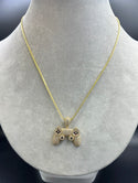 New Gold 14K Hollow Franco Chain with pendant