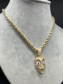 New Gold 14K Rope Chain with Money Heist  pendant