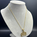 New Gold 14K Hollow Rope Chain with Pendant by G.O