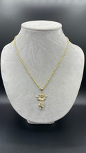 New Gold 14K Divino Niño Jesus Pendant with Hollow Rope Chain by G.O