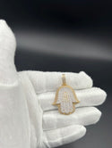 New Gold 14K Hamsa on Cz Pendant by GO™