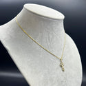 New Gold 14K Flat Cuban Chain With Baby Jesus pendant