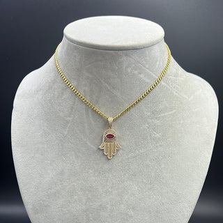 New Gold 14k Women Hollow Miami Cuban  Chain with Pendant  by GO™