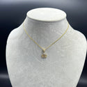 New Gold 14K Flat Cuban with Crown Pendant