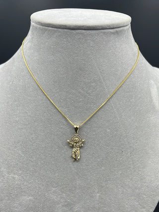 New Gold 14k Women Franco with Jesus pendant  by GO™