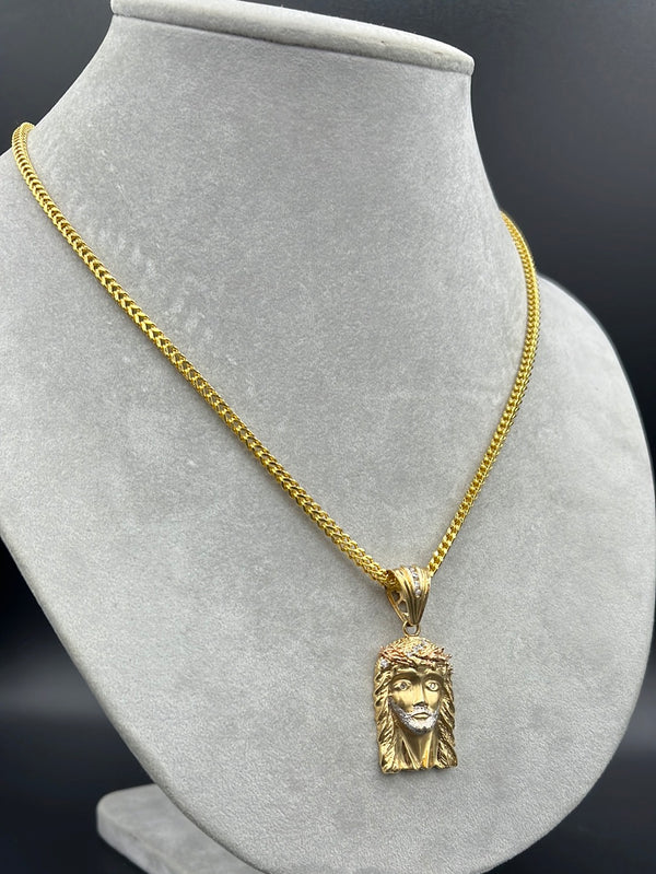 New Gold 14K Franco with Jesus Pendant